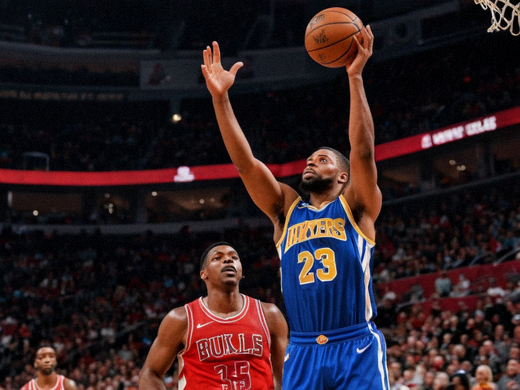 NBA篮球比赛现场球员投篮与防守画面，球友体育NBA直播资讯配图